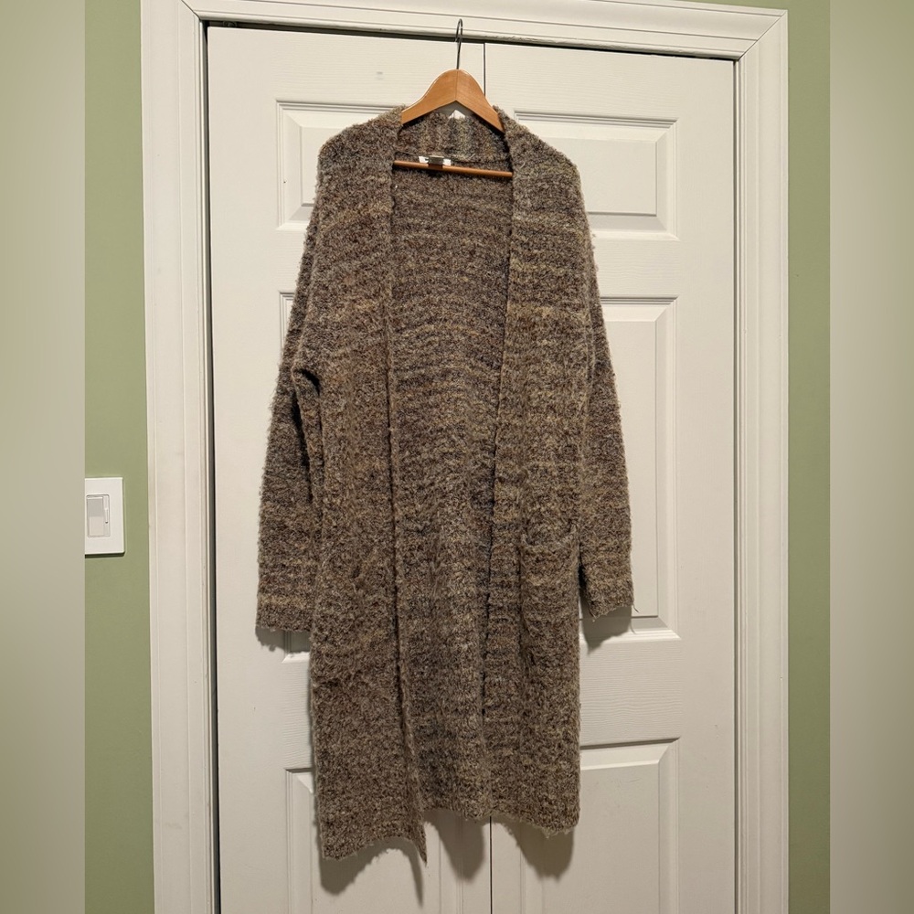 William Rast Heathered Brown/dusty rose Cardigan‎